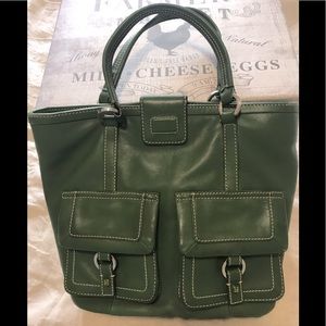 TOMMY HILFIGER Green Leather Handbag!!